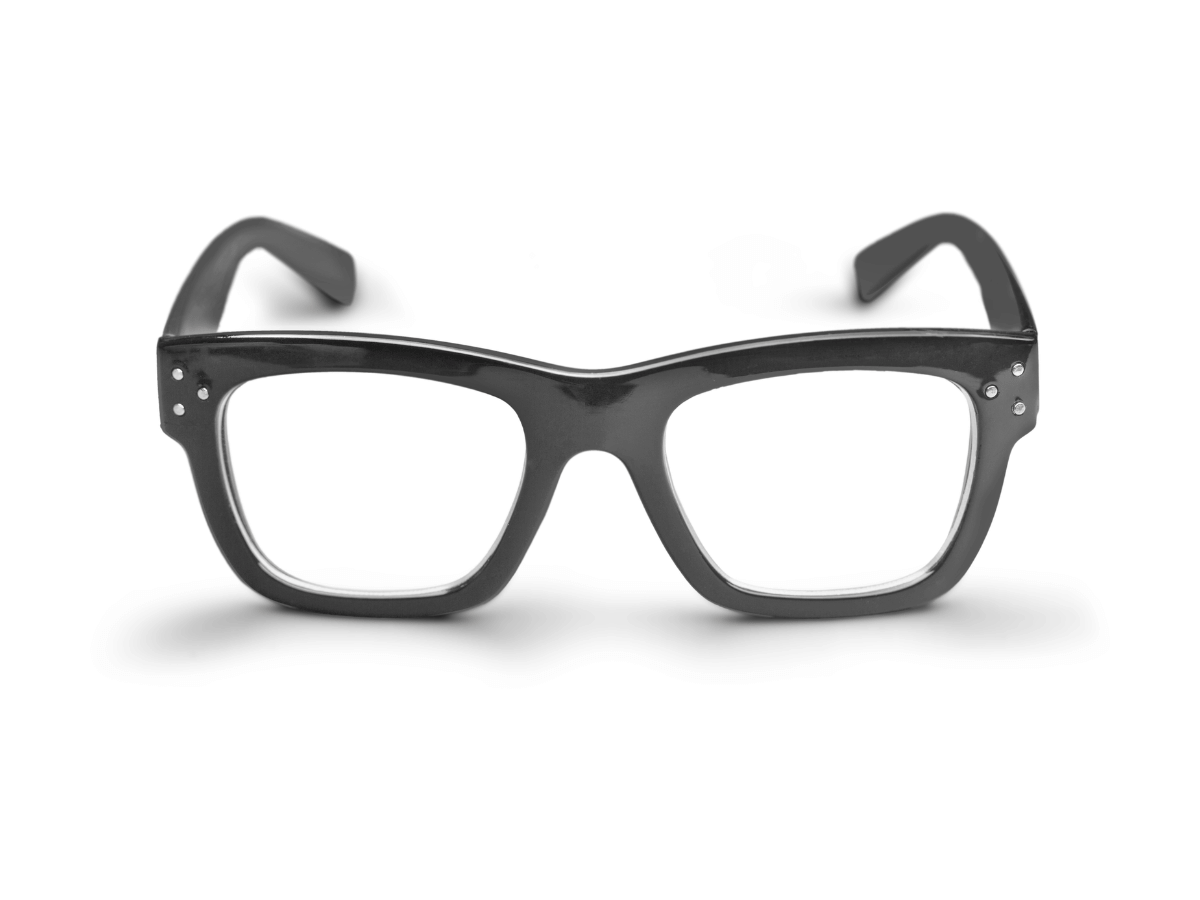 Acetate eyeglass frame front and temple detail